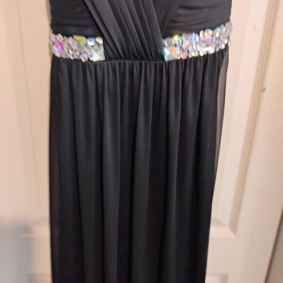 City Triangles Black Silver Halter Maxi Dress - Picture 7 of 11